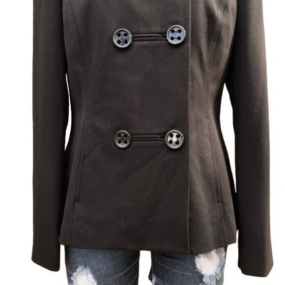 Atelier Pea Coat Double Breasted Black Womens Jacket NWT Size 8 - Picture 4 of 8